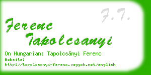ferenc tapolcsanyi business card