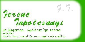 ferenc tapolcsanyi business card